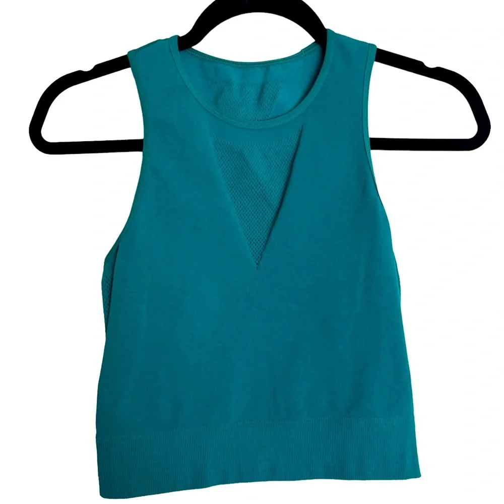 Sweaty Betty London | Women’s Fishnet Mesh Crop Top in Turquoise Size: M… - Picture 1 of 6